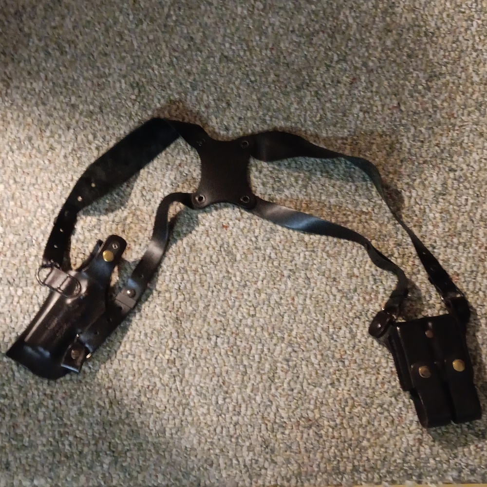 Strong Black Leather Belt Bag
